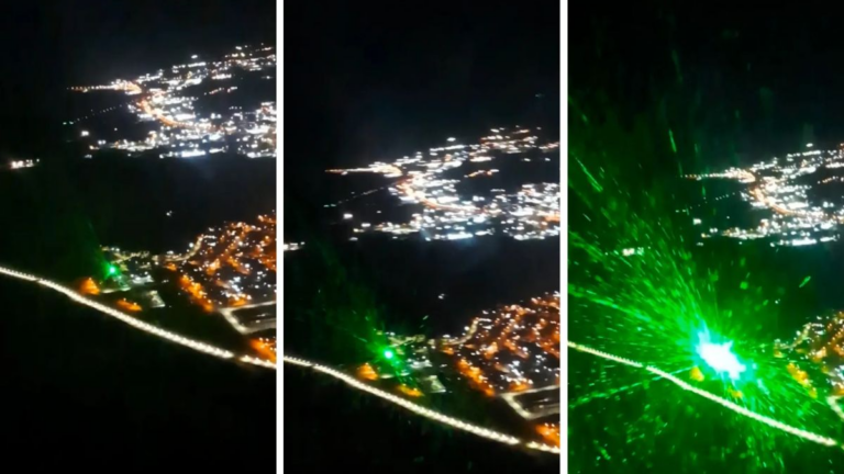 Apuntaron con un láser a una aeronave durante un vuelo de instrucción nocturno