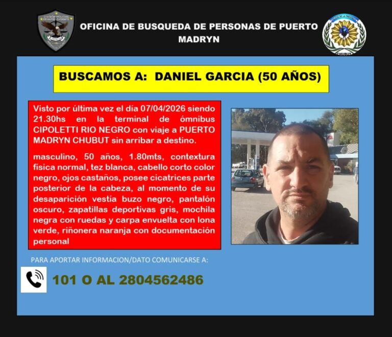 Ilustración genérica de búsqueda de persona en la región de Chubut.
