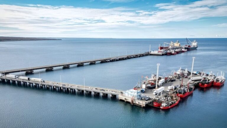 Puerto Madryn descarga de productos pesqueros
