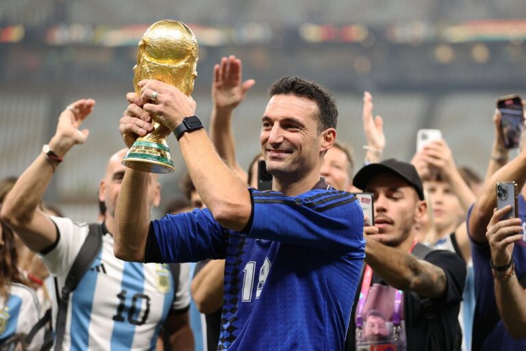 Lionel Scaloni con la camiseta de la Selección Argentina