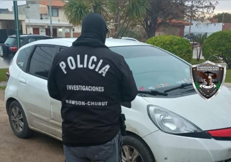 Vehículo secuestrado por la Policía del Chubut en Rawson