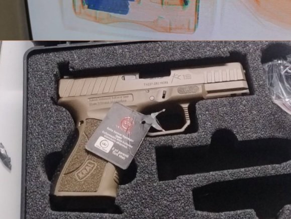 Pistola calibre 9 milímetros marca Kral secuestrada en encomienda en Puerto Madryn