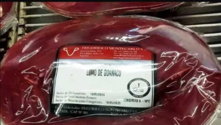 Carnicería de carne de guanaco en Río Gallegos