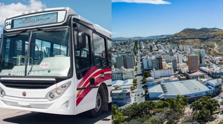 Colectivo de Sol Bus para el transporte público de Comodoro Rivadavia